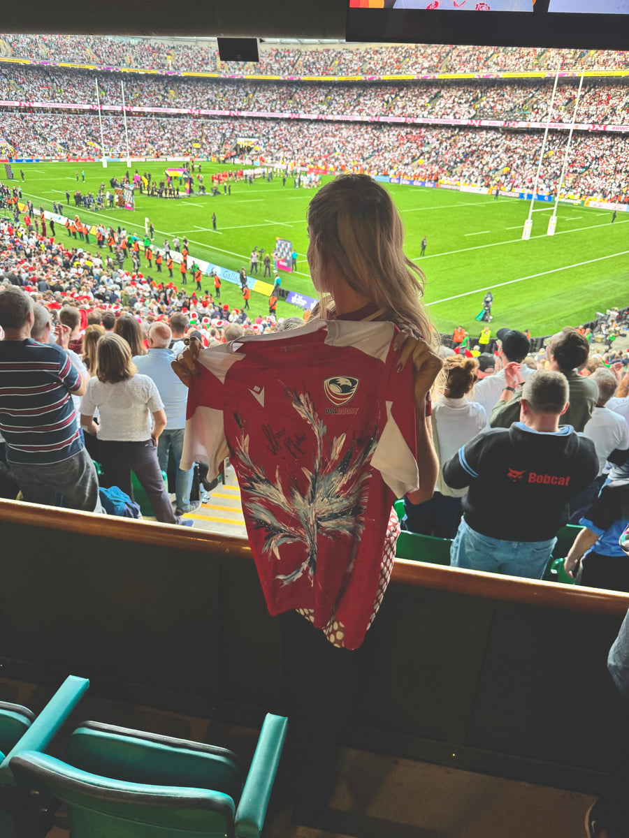 Sophie Tea X Ilona Maher hand painted WRWC shirt